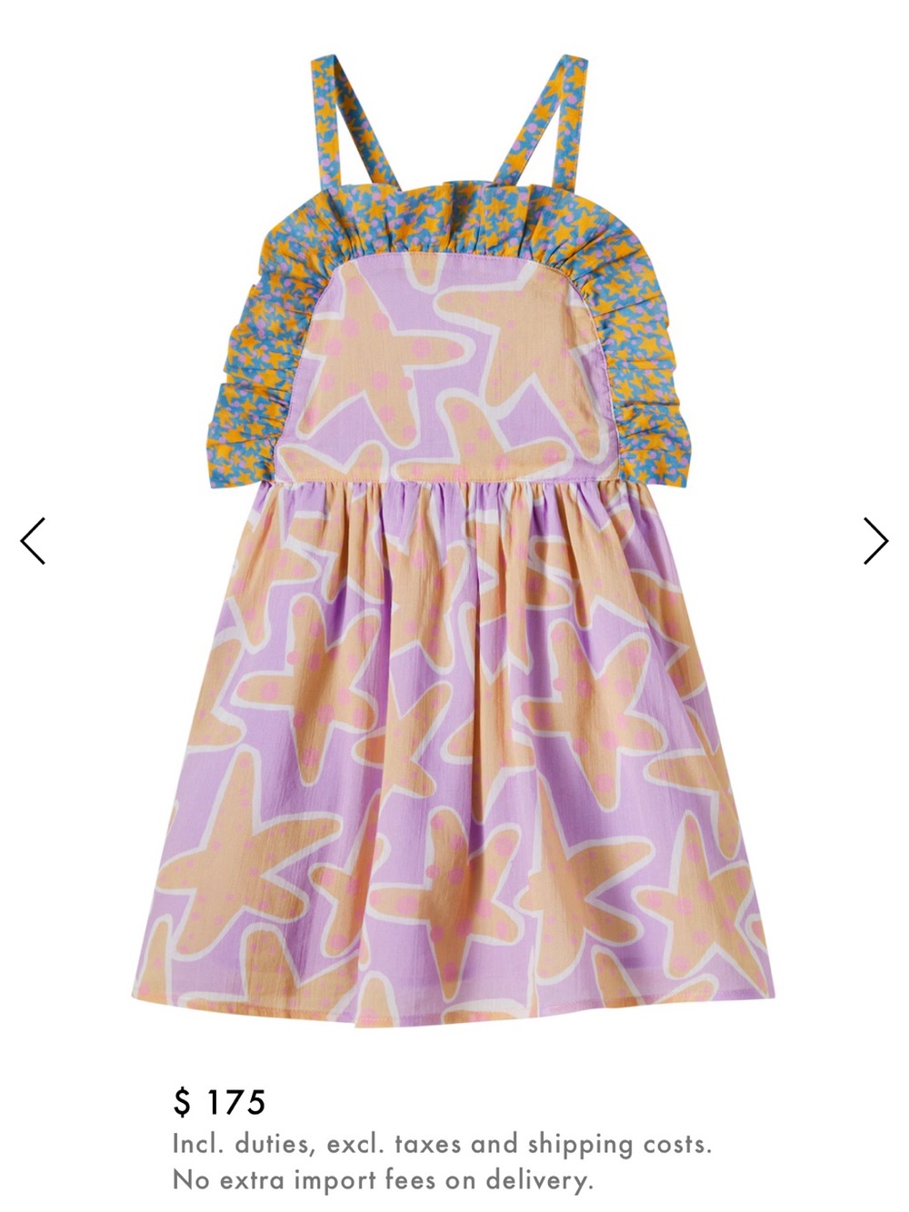 Stella McCartney Kids Purple and Yellow Starfish Print Sundress